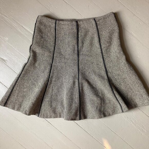 Ralph Lauren fall tweed wool short flare trumpet skirt sz 0 - Picture 1 of 5